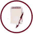 Pen and paper in a circle
